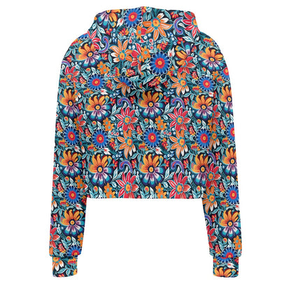 Women's midriff-baring sweatshirt - Mexcian Floral