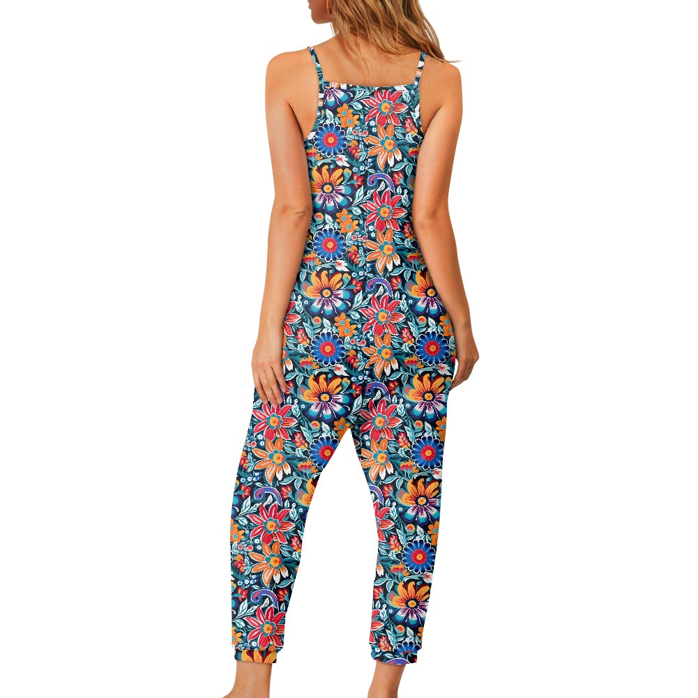 Mexican Floral Rompers - Exclusive One-of-a-Kind Luxury Romper - Limited Edition, Ethically Made, and Stylishly Comfortable