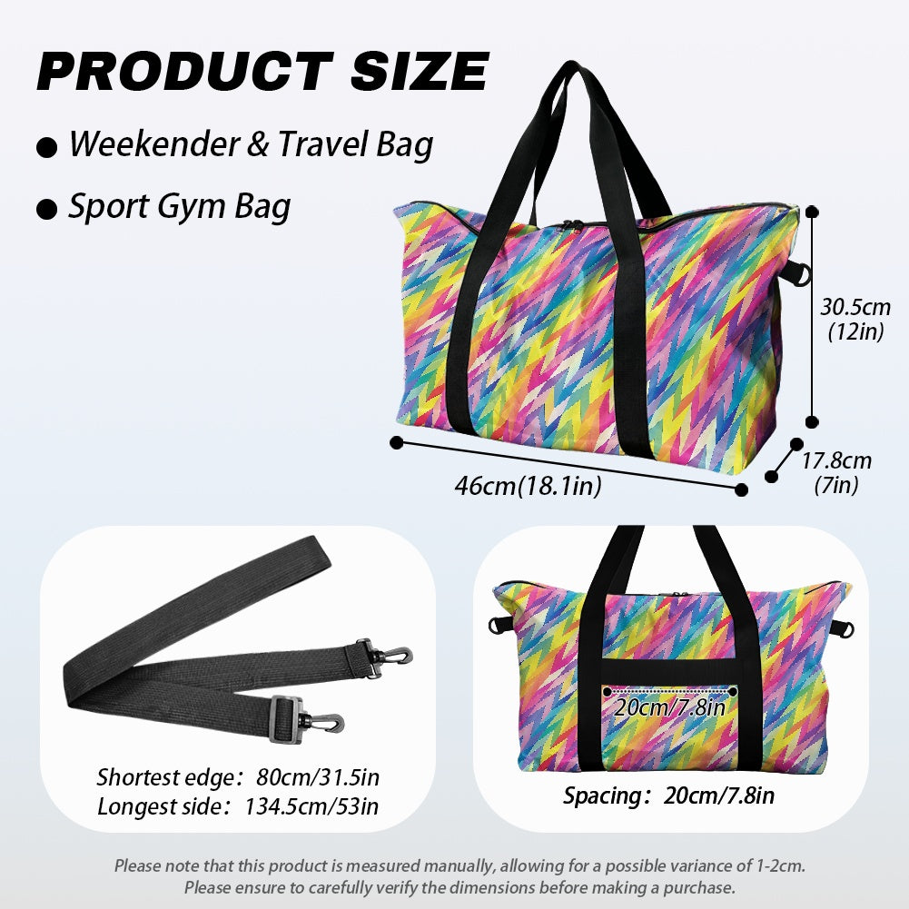 Geometric Chevrons Rainbow Lightweight luggage