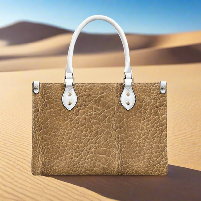 Golden Dune: Classic Textured PU Leather Women's Twill Handbag