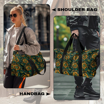 Green and Gold Kente pattern Lightweight luggage