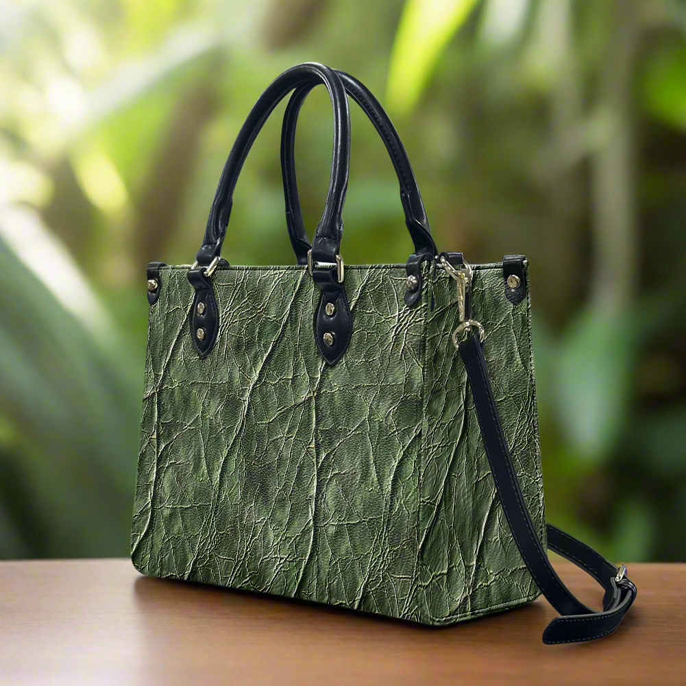 Verdant Harmony: Nature-Inspired with Modern Flair Women's PU Leather Twill Handbag