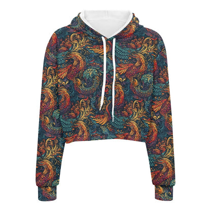 Women's midriff-baring sweatshirt - Chinese white