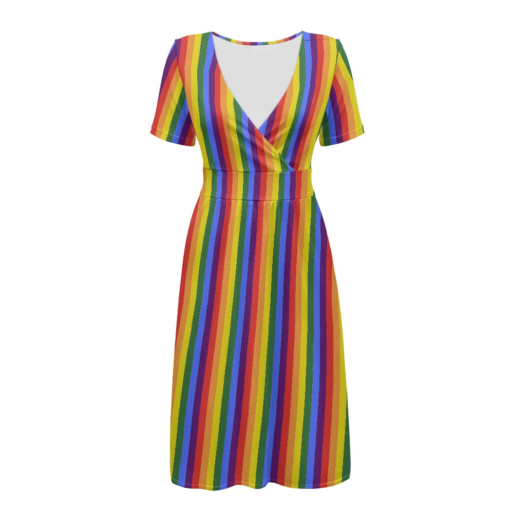 Rainbow Ladies dress white
