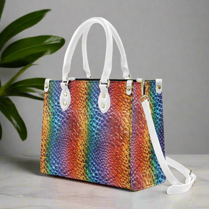 Unique Ostrich Rainbow Pride Women's PU Leather Twill Handbag