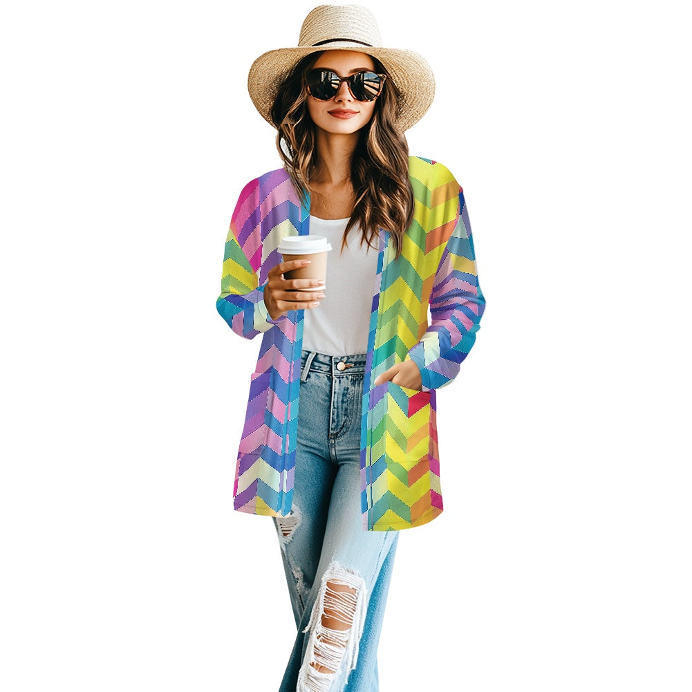 Long-sleeved cardigan jacket white