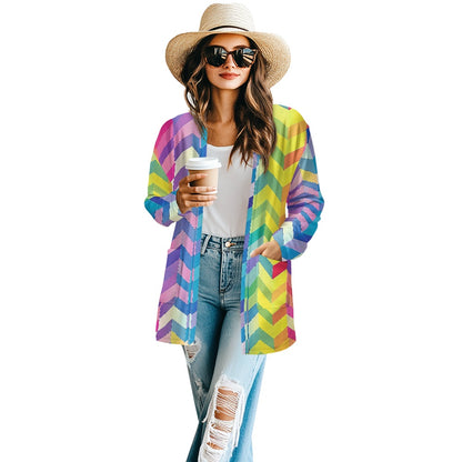 Long-sleeved cardigan jacket white