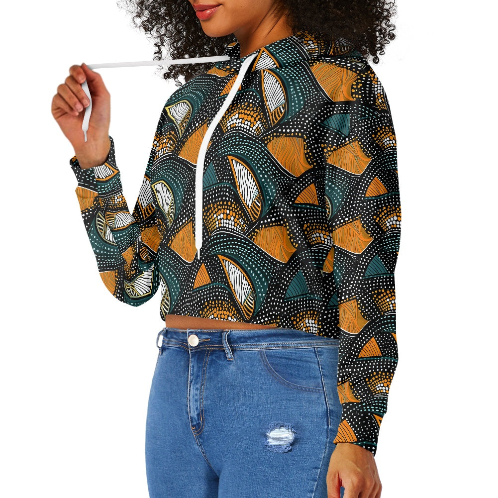 Women's midriff-baring sweatshirt - Ethnic