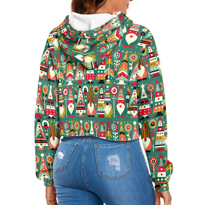 Women's midriff-baring sweatshirt - Xmas