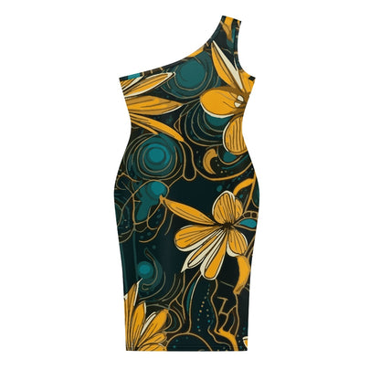 Discover Elegance: Luxtrini's One-Shoulder Slim Dress - Tropical Green
