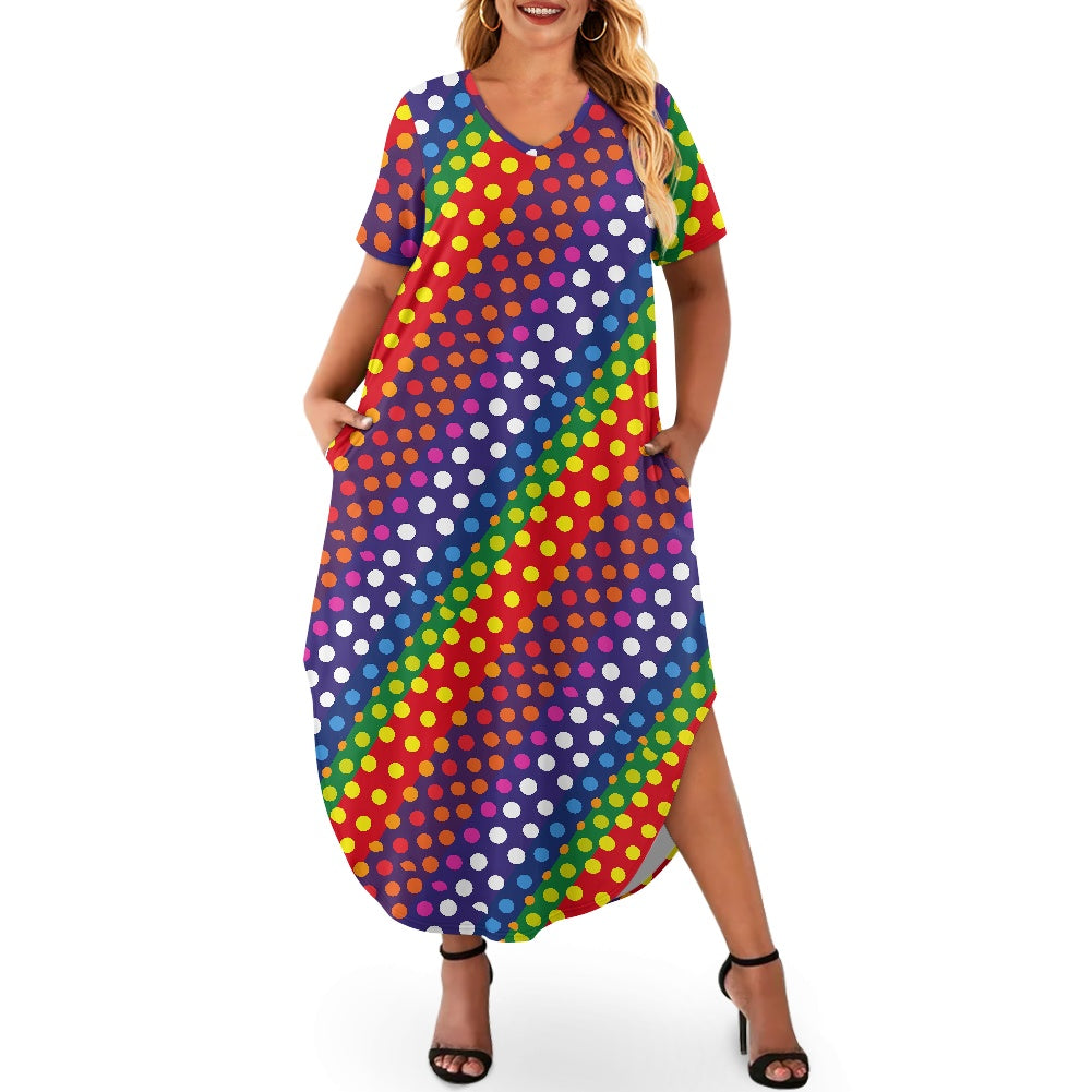 Women's Short Sleeve Plus Size Dress white