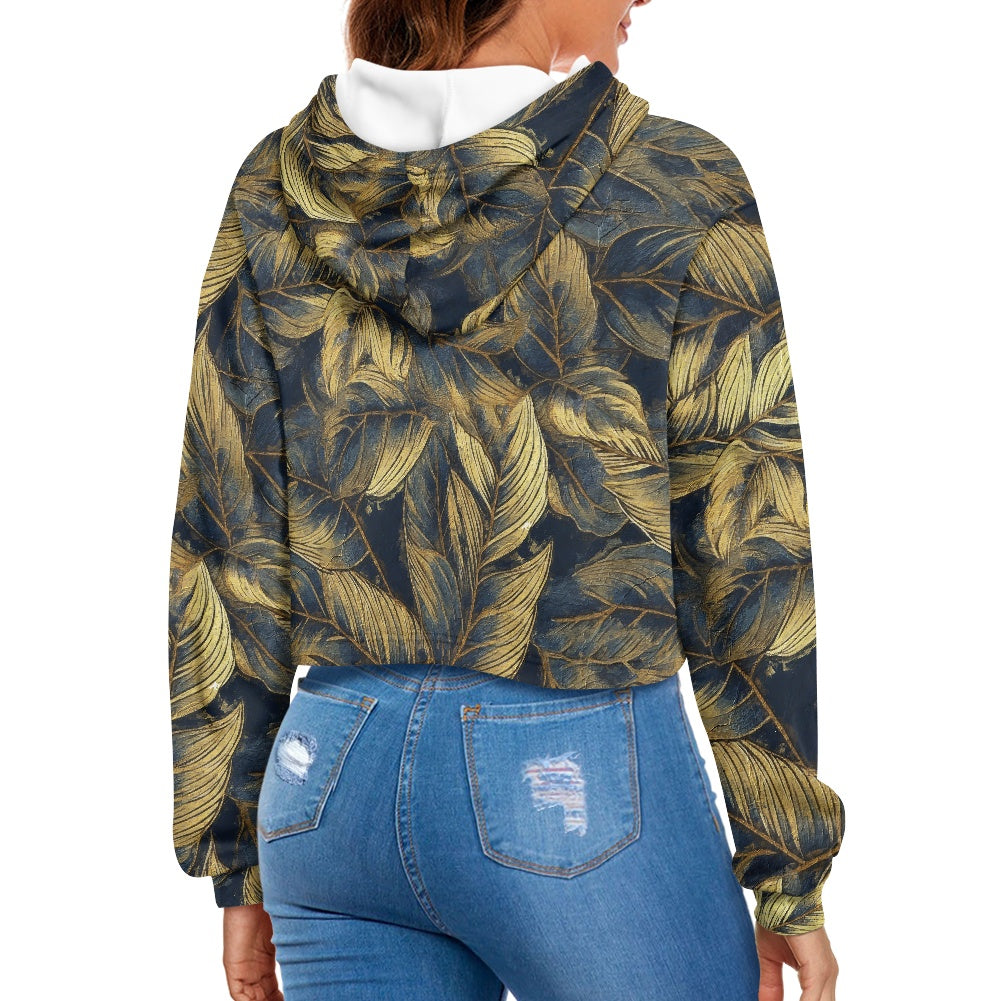 Women's midriff-baring sweatshirt - Tropical