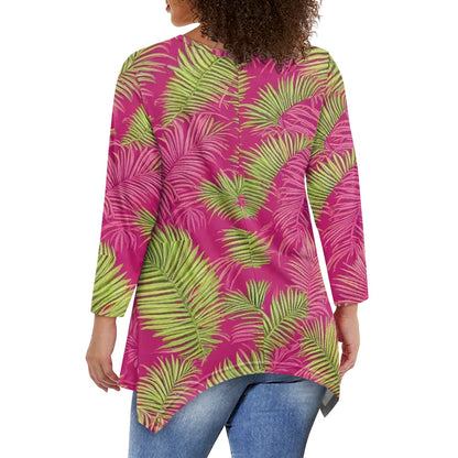 Women's irregular long sleeve tops