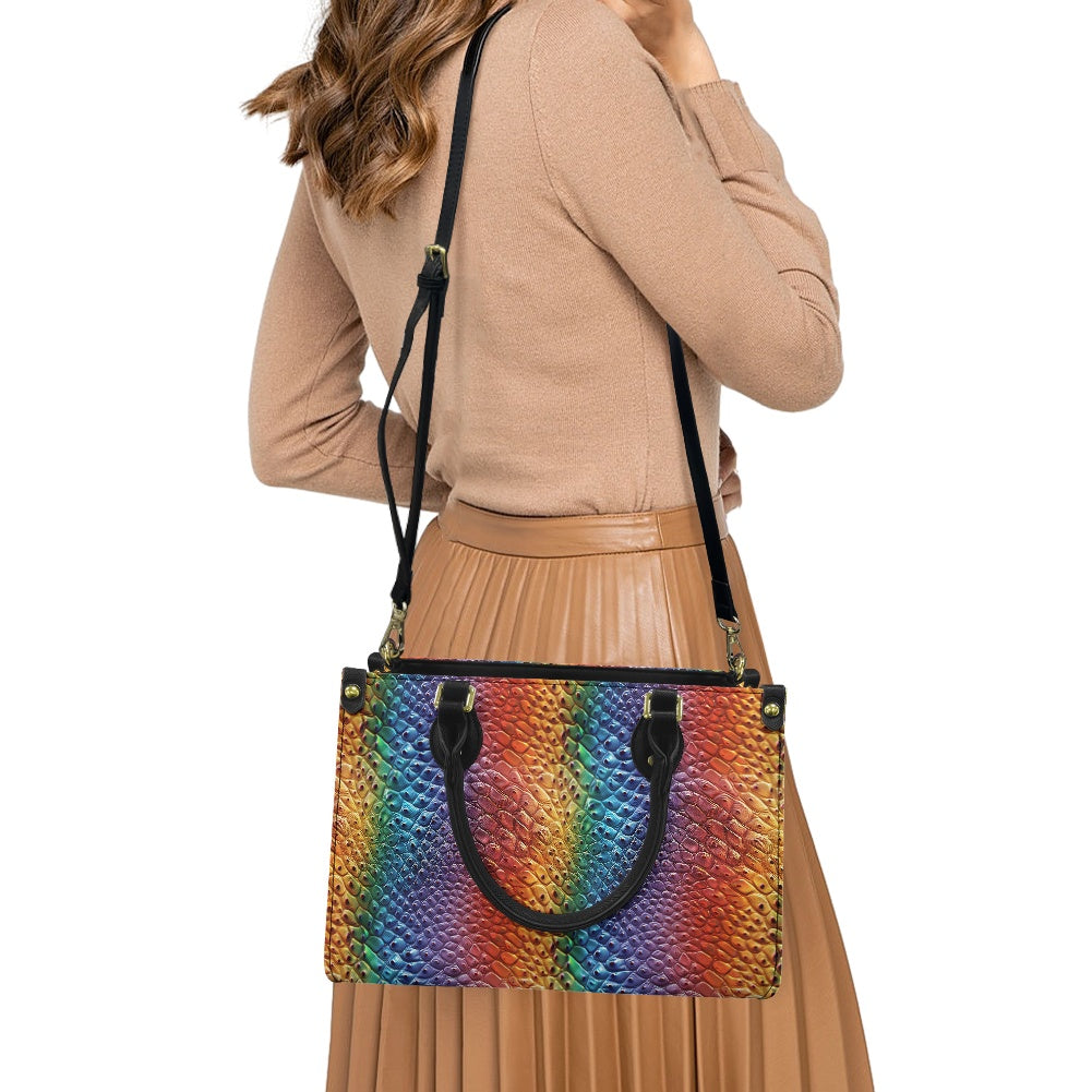 Unique Ostrich Rainbow Pride Women's PU Leather Twill Handbag