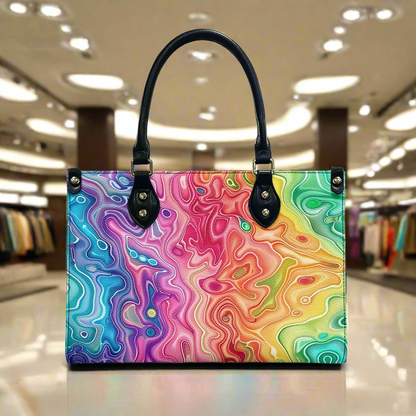 Prismatic Grace: Women’s Stylish PU Leather Twill Handbag