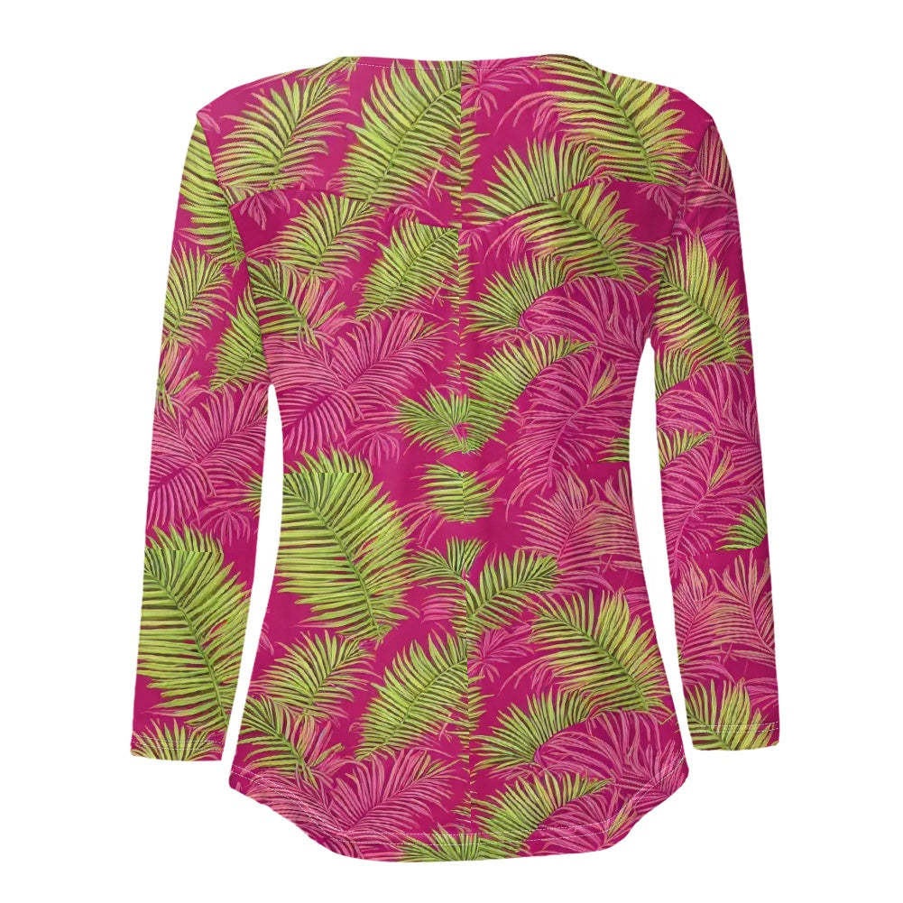 Casual round neck long sleeve T-shirt