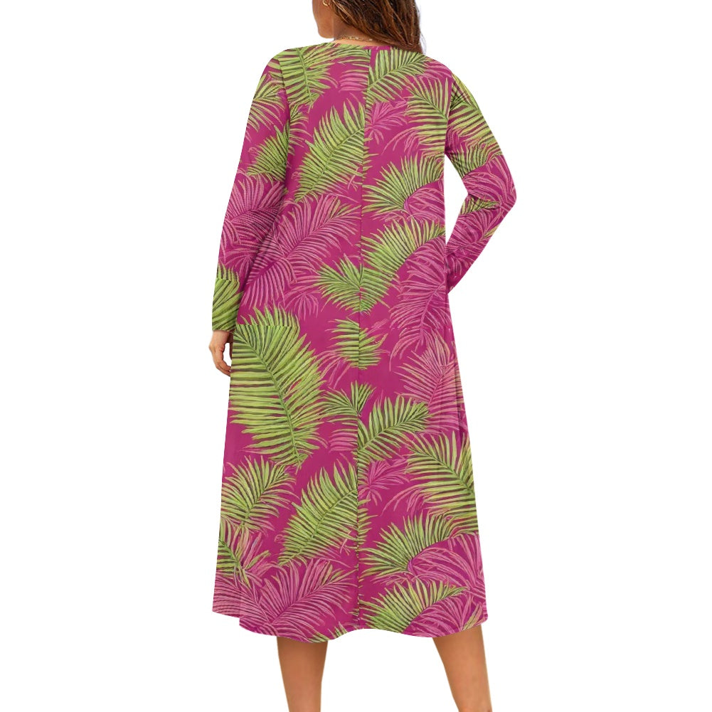 Ladies V-neck button dress