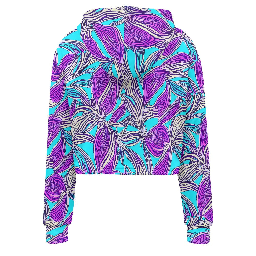 Women's midriff-baring sweatshirt - Abstract