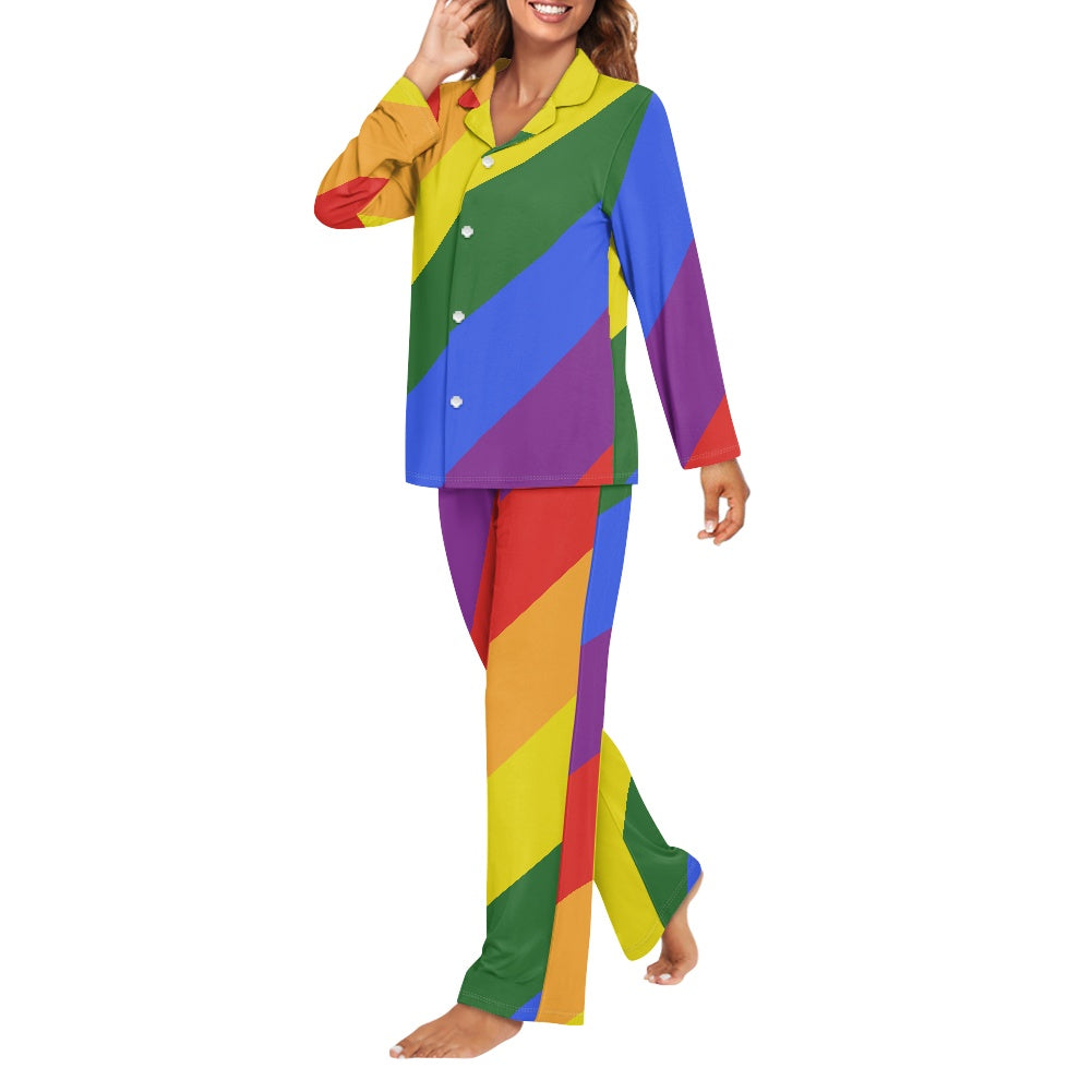 Rainbow Ladies Pajamas (button)