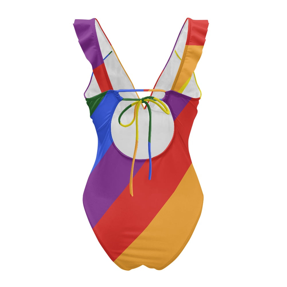 Women's Double Ruffle One-Piece Swimsuit
