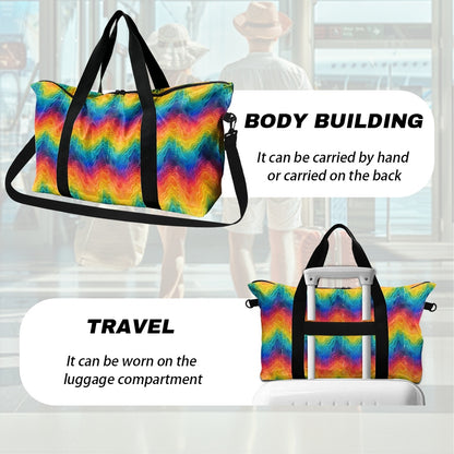 Rainbow Wavy Lines Lightweight luggage