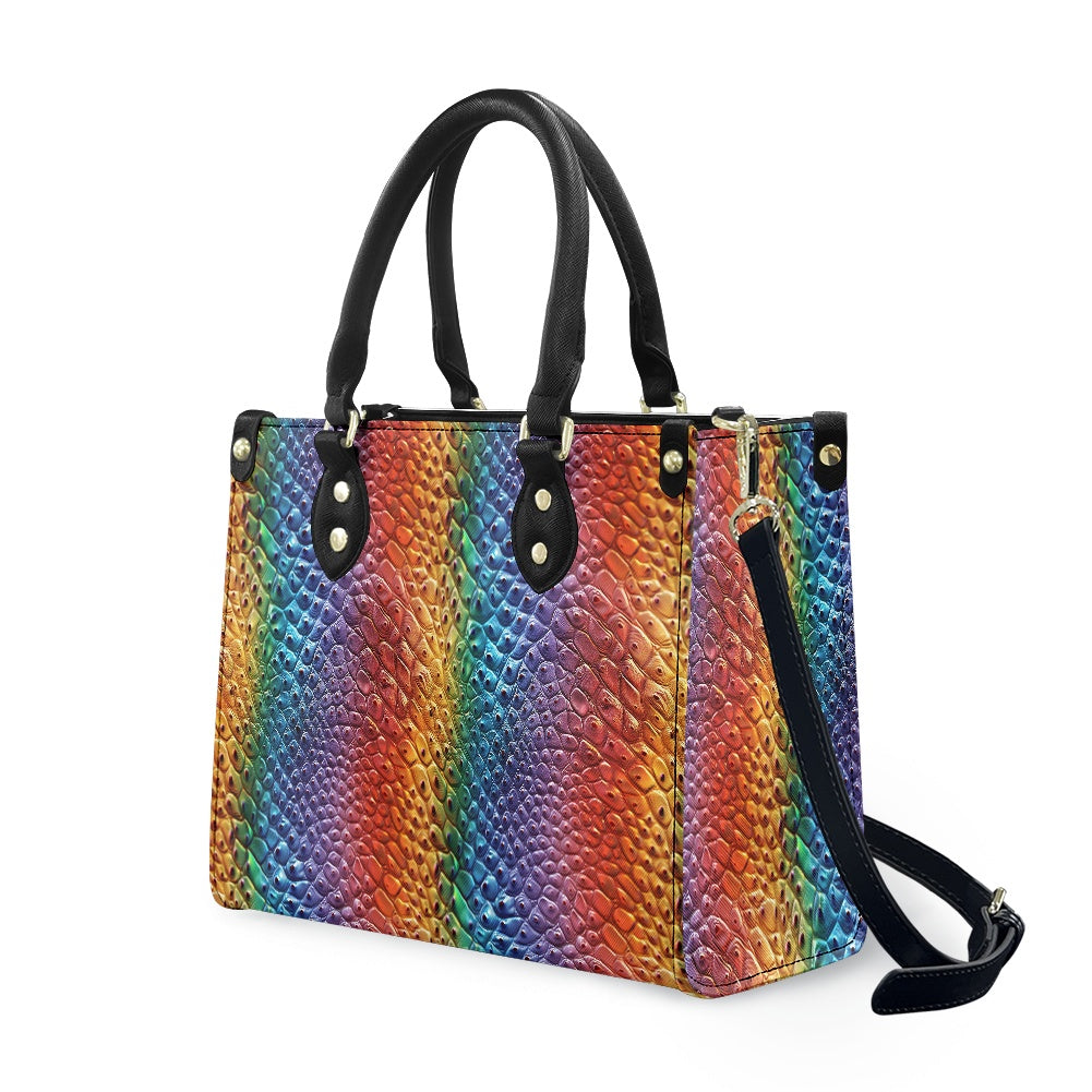 Unique Ostrich Rainbow Pride Women's PU Leather Twill Handbag