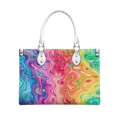 Prismatic Grace: Women’s Stylish PU Leather Twill Handbag