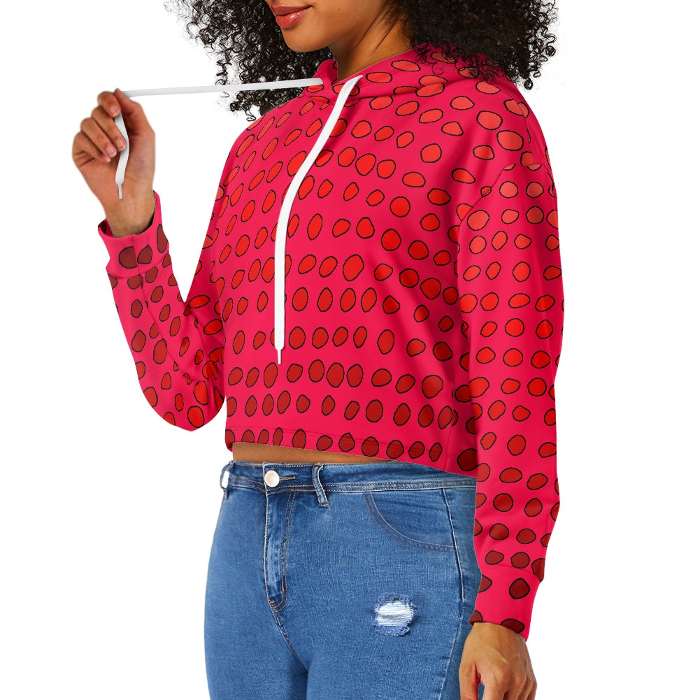 Women's midriff-baring sweatshirt - Dots abstract