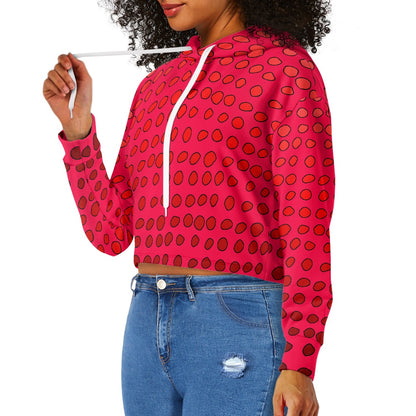 Women's midriff-baring sweatshirt - Dots abstract