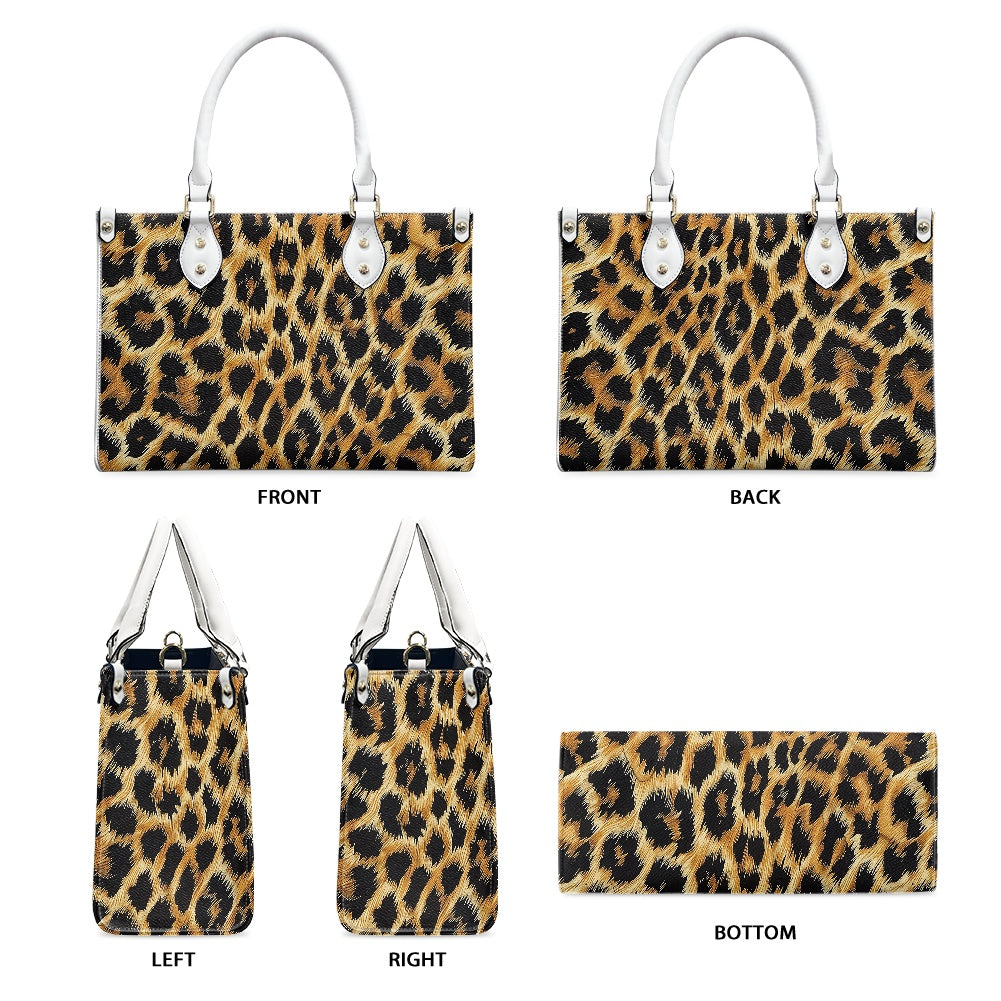 Savannah Style: Fierce Leopard-Print for Women's PU Leather Twill Handbag