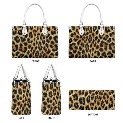 Savannah Style: Fierce Leopard-Print for Women's PU Leather Twill Handbag