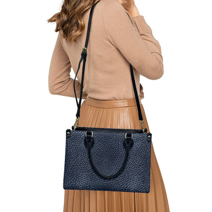 Navy Women's PU leather twill handbag