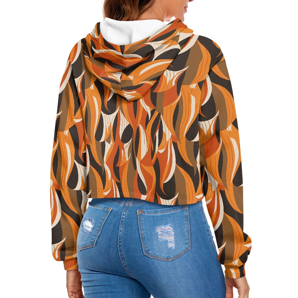 Women's midriff-baring sweatshirt - Ethnic