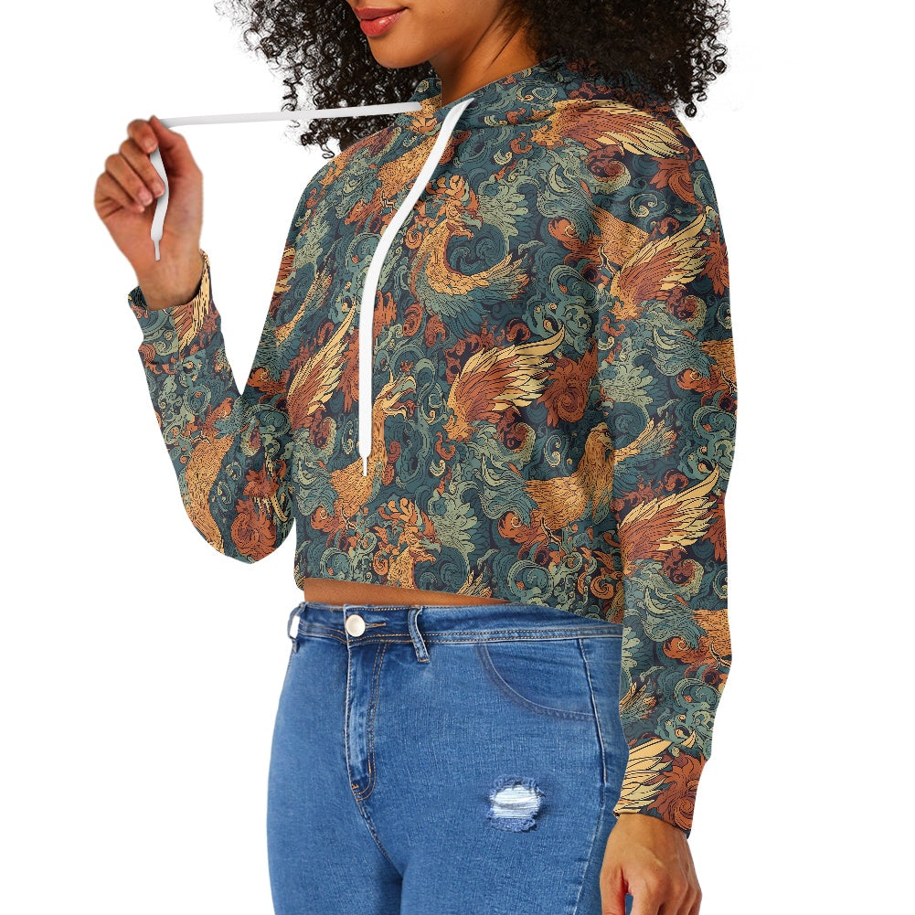Women's midriff-baring sweatshirt - Chinese