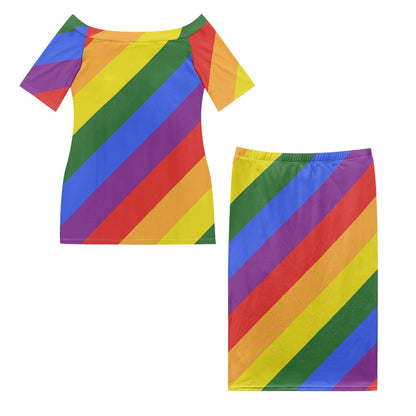 Rainbow Guinea Style Maxi Dress Set