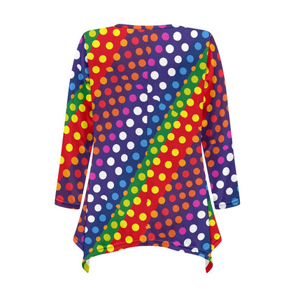 Women's irregular long sleeve tops