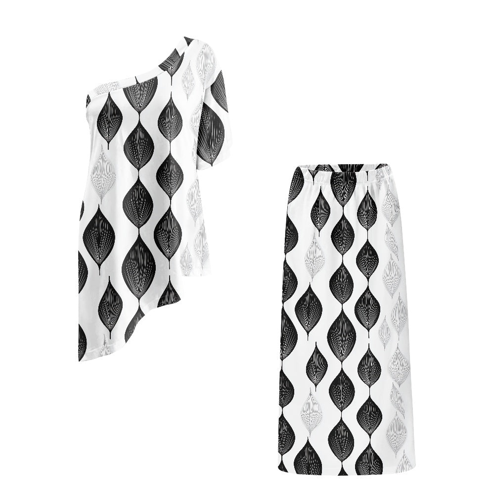 Elegant Off-Shoulder Two-Piece Dress for Women