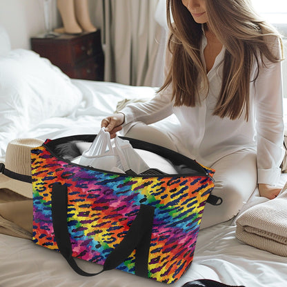 Animal stripe pattern on Rainbow colors Lightweight luggage