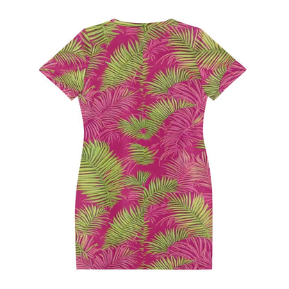 Women's Round Neck Short Sleeve Midi Skirt