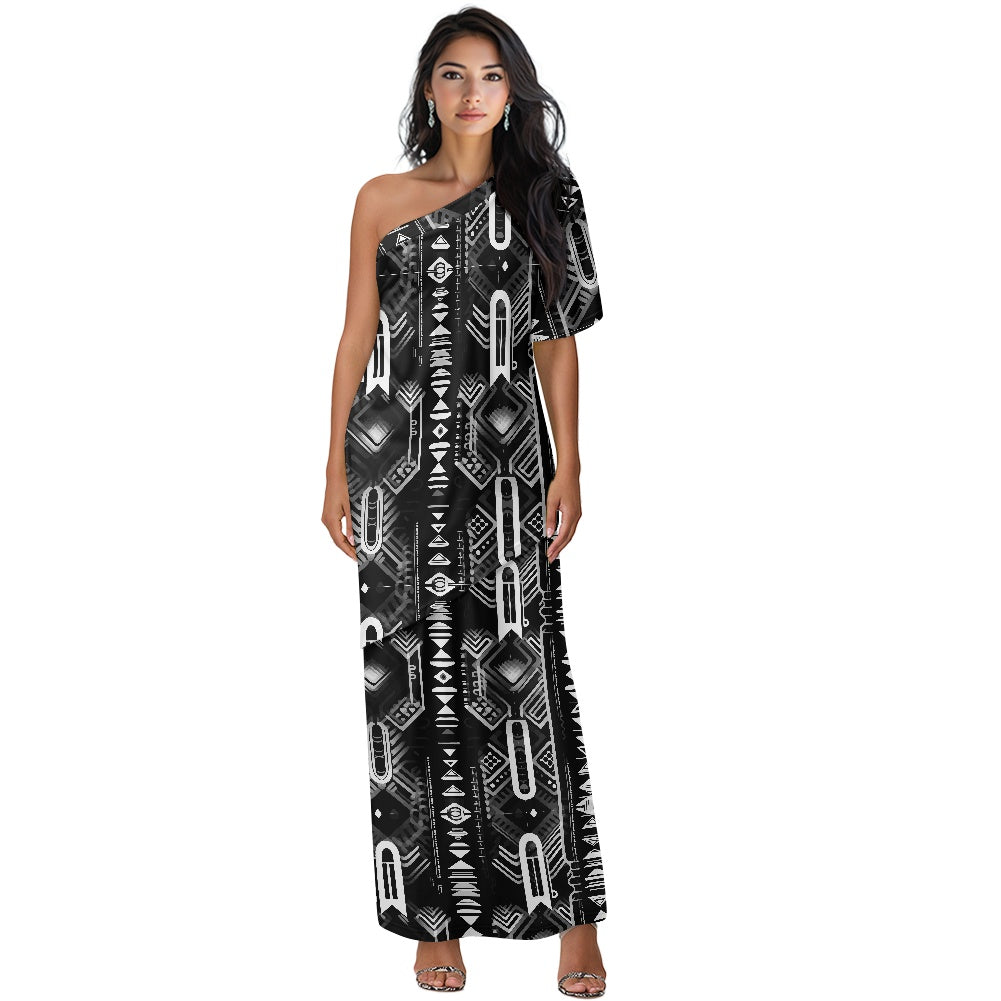 Elegant Off-Shoulder Two-Piece Dress for Women white