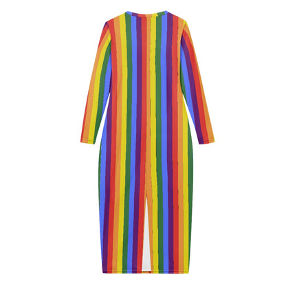 Rainbow Women's long-sleeved dress (extended)