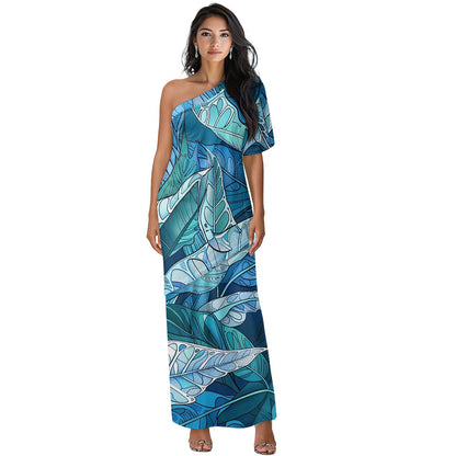 Elegant Off-Shoulder Two-Piece Dress for Women white