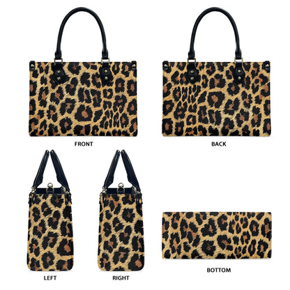 Leopard print Women's PU leather twill handbag