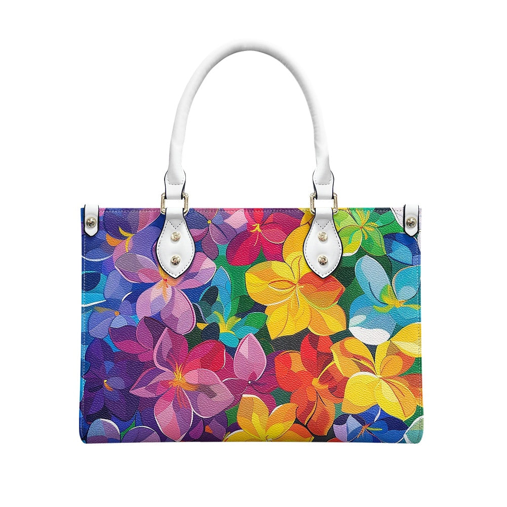 Women's PU leather twill handbag black