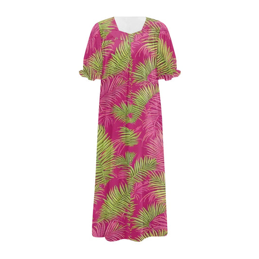 Puff sleeve dress white