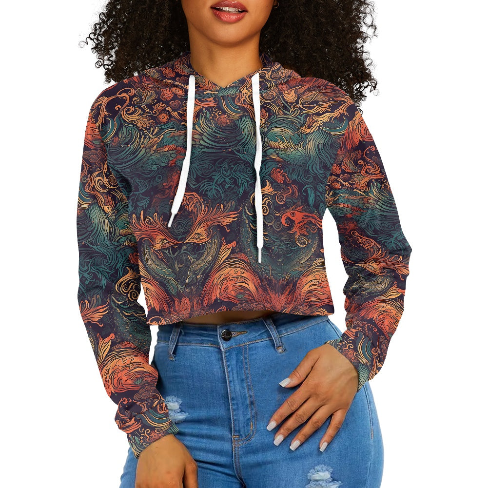 Women's midriff-baring sweatshirt - Chinese