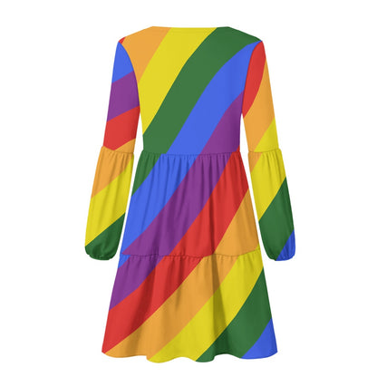 Rainbow Women's long sleeve dressRainbow