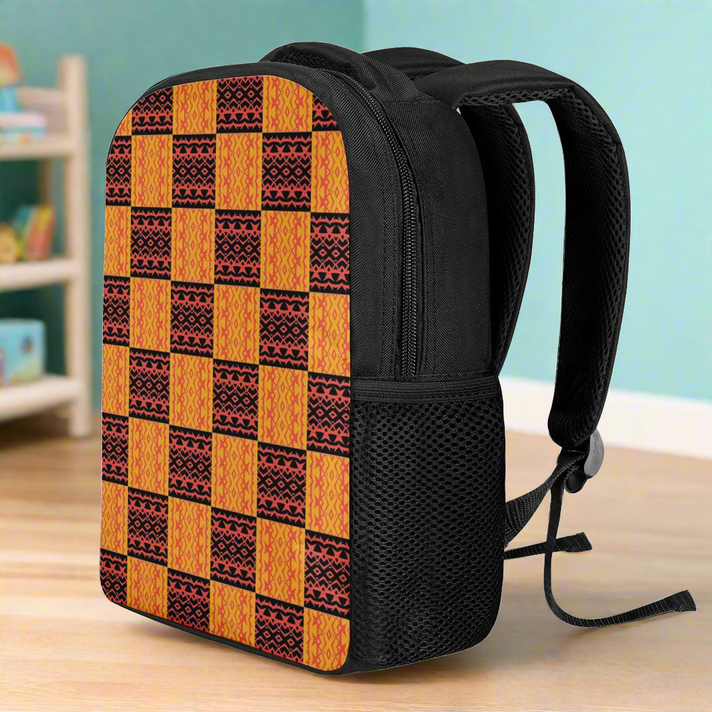 Black and Orange Tribal Design -  12 Inch Toddler Felt Backpack