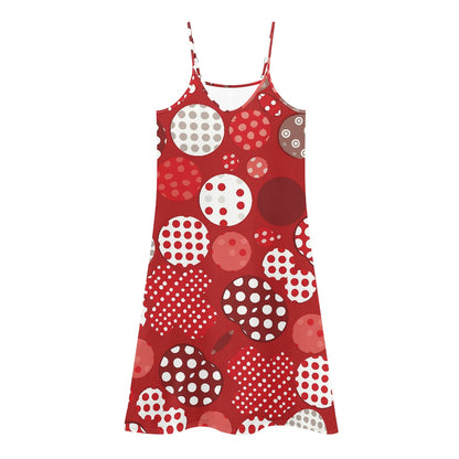 Polka Dot Strappy Maxi Dress – Soft & Flowy | Sizes XS-4XL