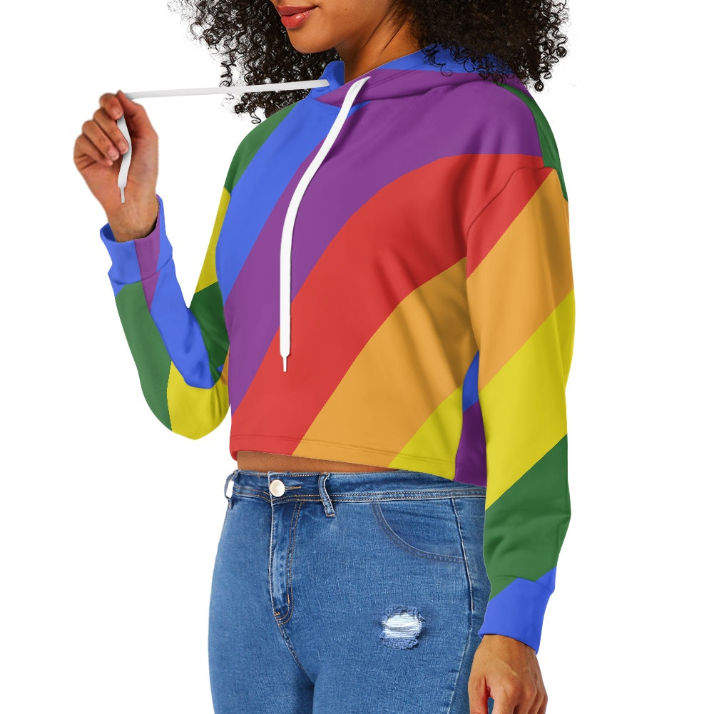 Women's Midriff-Baring Sweatshirt - Rainbow Pride